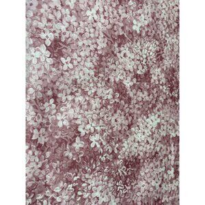 Vintage 5th Avenue Designs Pink/White Floral Fabric 1/2 Yard X 56" Screen Printe